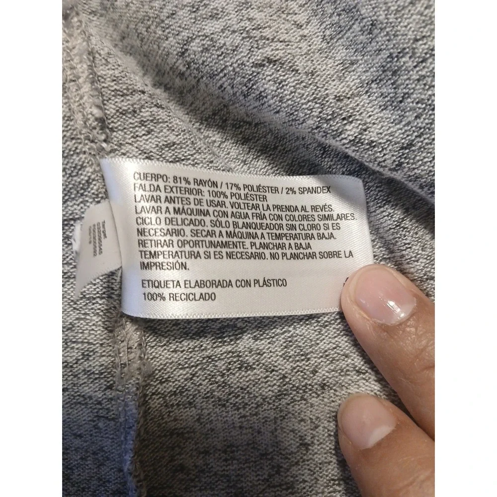 Cat & Jack Girls'  Gray  Long Sleeve Dress,‎ Size L ( 10/12)